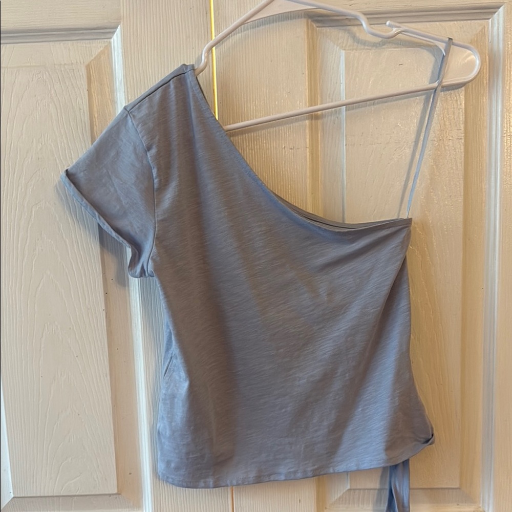 Stylish baby blue One-Shoulder Top